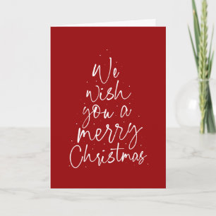 Cartes Pour Fêtes Annuelles Nous vous souhaitons un joyeux Noël simple rouge n