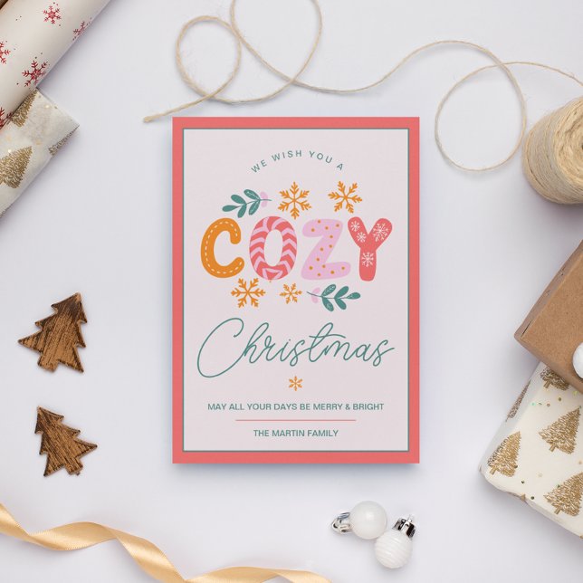 Cartes Pour Fêtes Annuelles Nous vous souhaitons un Noël cosy (Créateur téléchargé)