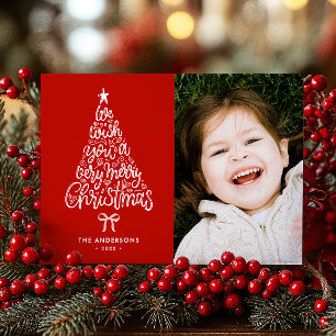 Cartes Pour Fêtes Annuelles Nous vous souhaitons un nom et une photo d'arbre d