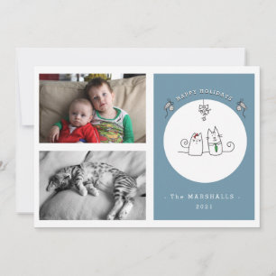 Cartes Pour Fêtes Annuelles Nous Vous Souhaitons Une Meowowy Noël Funny Chat B