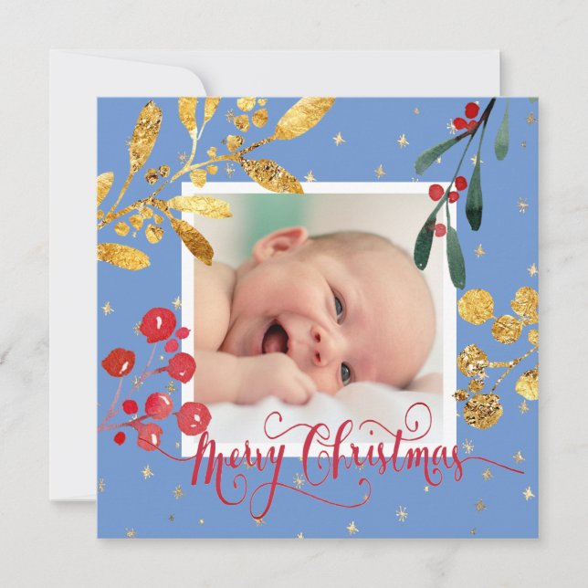 Cartes Pour Fêtes Annuelles nouveau bébé garçon Joyeux Noël (Devant)