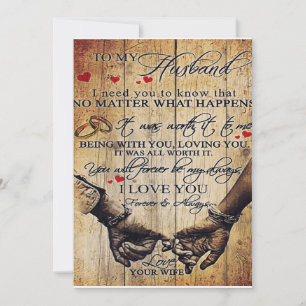 Cartes Pour Fêtes Annuelles Nouveau cadeau de décoration À ma lettre au mari