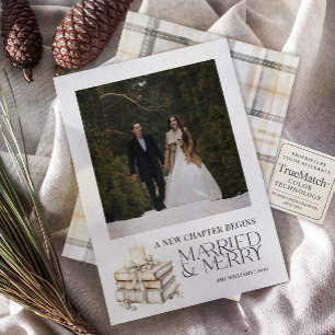 Cartes Pour Fêtes Annuelles Nouveau chapitre Marié & Joyeux Neutre photo nouve