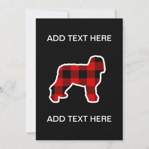 Cartes Pour Fêtes Annuelles Nouveau chien Newfypoo à carreaux de bûcheron roug