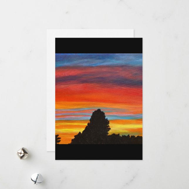 Cartes Pour Fêtes Annuelles Nouveau Mexique coucher du soleil : le pays de l'e (Devant/Arrière en situation)