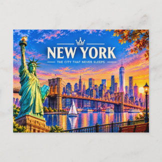 Cartes Pour Fêtes Annuelles Nouveau voyage artistique à New York - et ciel de 