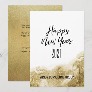 Cartes Pour Fêtes Annuelles Nouvel An 2021   Entreprise Abstrait or