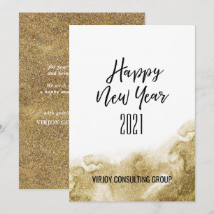 Cartes Pour Fêtes Annuelles Nouvel An 2021 Entreprise Abstrait or