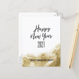 Cartes Pour Fêtes Annuelles Nouvel An 2021   Entreprise Or Abstrait