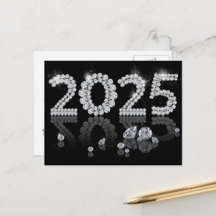 Cartes Pour Fêtes Annuelles Nouvel an 2025 de luxe brillant diamants