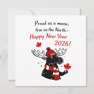 Cartes Pour Fêtes Annuelles Nouvel An 2026 Canada orignal