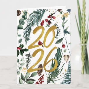 Cartes Pour Fêtes Annuelles Nouvel An 2026 Épinette de fête d'entreprise