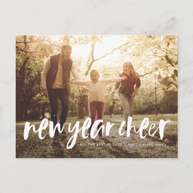 Cartes Pour Fêtes Annuelles Nouvel an applaudissez les lettres de brosse moder (Devant)