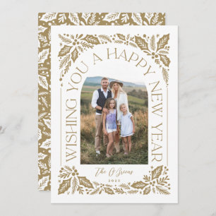 Cartes Pour Fêtes Annuelles Nouvel An Arch Berry Golden 3 Photo Collage