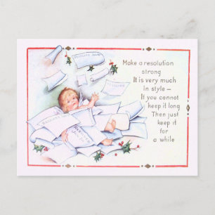 Cartes Pour Fêtes Annuelles Nouvel An Bébé Holly Angel Cherub