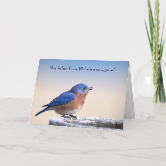 Cartes Pour Fêtes Annuelles Nouvel an Bluebird (Devant)