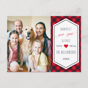Cartes Pour Fêtes Annuelles Nouvel An Buffalo Plaid Holiday Photo
