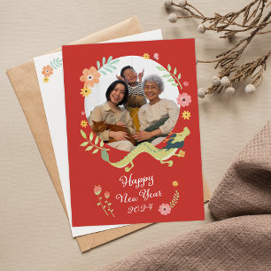 Cartes Pour Fêtes Annuelles Nouvel An chinois 2024 Année du Dragon Famille