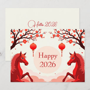 Cartes Pour Fêtes Annuelles Nouvel an chinois 2026