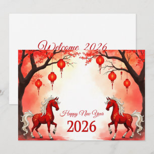 Cartes Pour Fêtes Annuelles Nouvel an chinois 2026