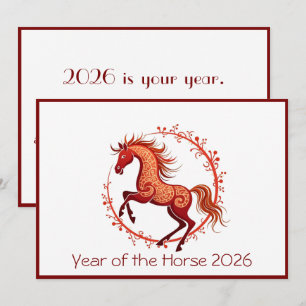 Cartes Pour Fêtes Annuelles Nouvel an chinois 2026