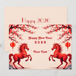 Cartes Pour Fêtes Annuelles Nouvel an chinois 2026