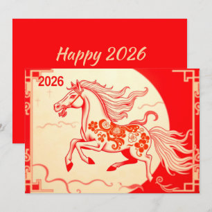 Cartes Pour Fêtes Annuelles Nouvel an chinois 2026