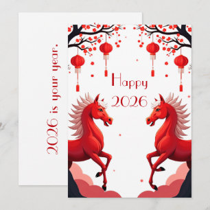 Cartes Pour Fêtes Annuelles Nouvel an chinois 2026