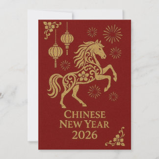 Cartes Pour Fêtes Annuelles Nouvel An chinois 2026 - Année du Cheval