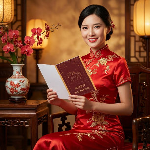 Cartes Pour Fêtes Annuelles Nouvel An chinois 2026 Année du Cheval Élégant Rou