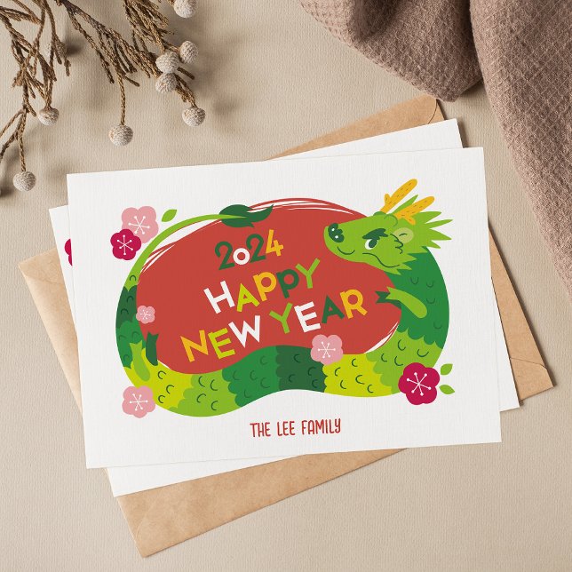 Cartes Pour Fêtes Annuelles Nouvel An Chinois - Année Du Dragon 2024 (Créateur téléchargé)