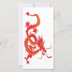 Cartes Pour Fêtes Annuelles Nouvel An chinois Dragon rouge