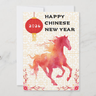 Cartes Pour Fêtes Annuelles Nouvel An chinois du Cheval de Feu 2026