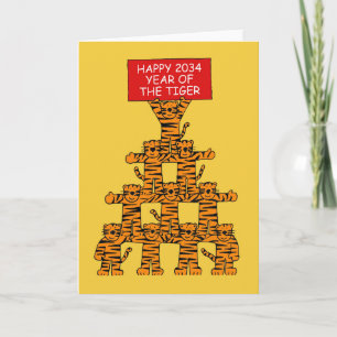 Cartes Pour Fêtes Annuelles Nouvel An chinois du tigre
