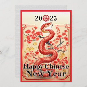 Cartes Pour Fêtes Annuelles Nouvel An Chinois Lunaire, Année Du Serpent 2025