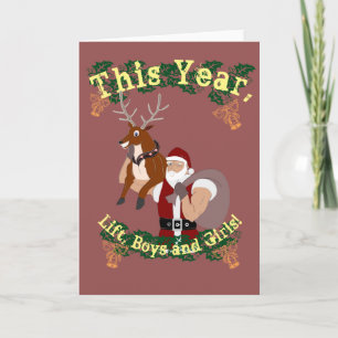 Cartes Pour Fêtes Annuelles Nouvel An de remise en forme père Noël et rennes