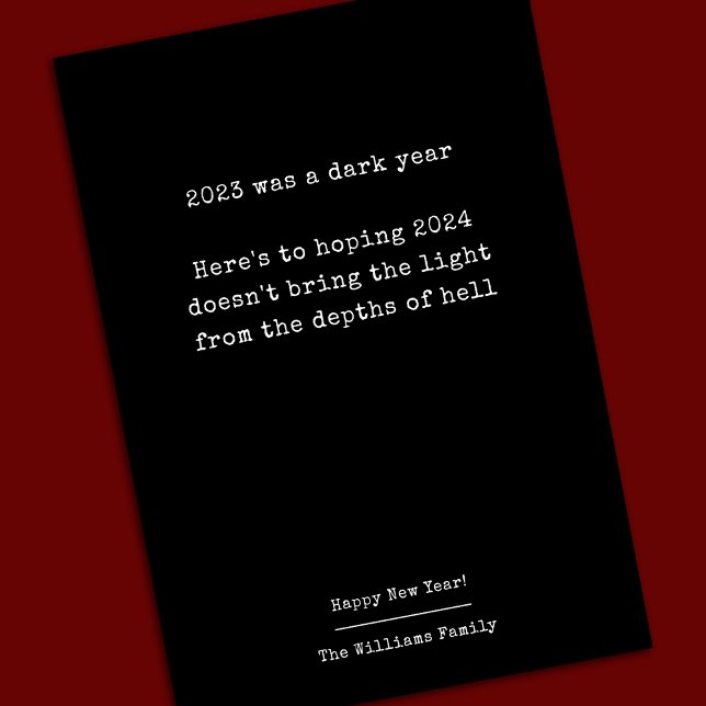 Cartes Pour Fêtes Annuelles Nouvel An drôle Noir (Créateur téléchargé)