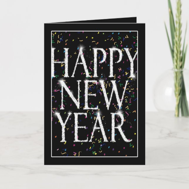 Cartes Pour Fêtes Annuelles Nouvel An flamboyant (Devant)