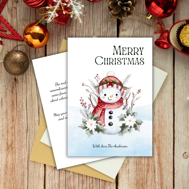 Cartes Pour Fêtes Annuelles Nouvel An Floral Snowman (Créateur téléchargé)