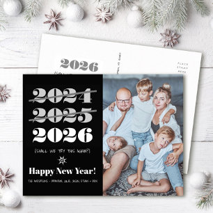 Cartes Pour Fêtes Annuelles Nouvel An Funky 3ème fois un charme noir blanc pho