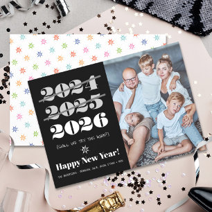 Cartes Pour Fêtes Annuelles Nouvel An Funky 3ème fois un charme noir blanc pho