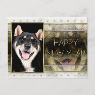 Cartes Pour Fêtes Annuelles Nouvel An - Golden Elegance - Shiba Inu - Hachi