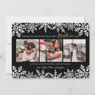 Cartes Pour Fêtes Annuelles Nouvel An   Les flocons de neige   3 Photos