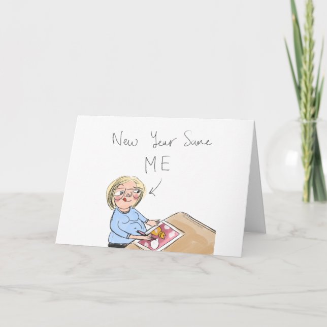 Cartes Pour Fêtes Annuelles Nouvel An, Même Moi. (Devant)