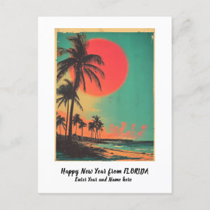Cartes Pour Fêtes Annuelles Nouvel An Personnalisé Floride Miami Vintage