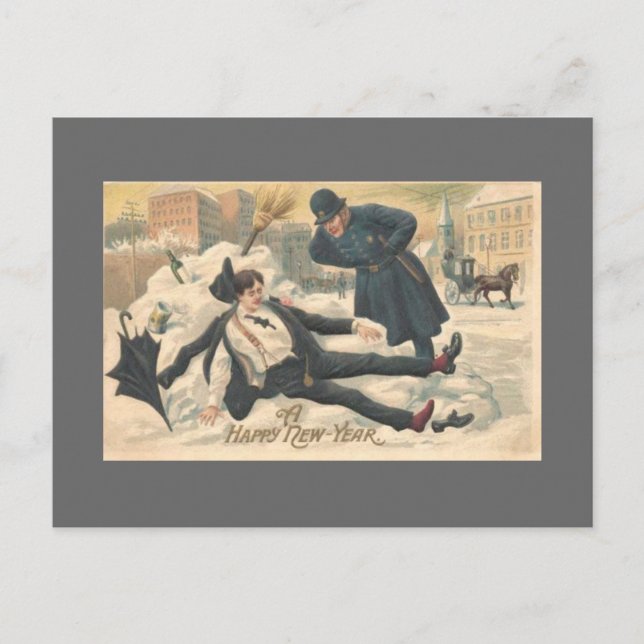 Cartes Pour Fêtes Annuelles Nouvel An vintage (Devant)