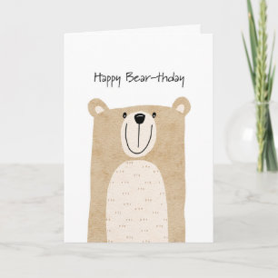 Cartes Pour Fêtes Annuelles Nouvel anniversaire de l'ours blanc mignon