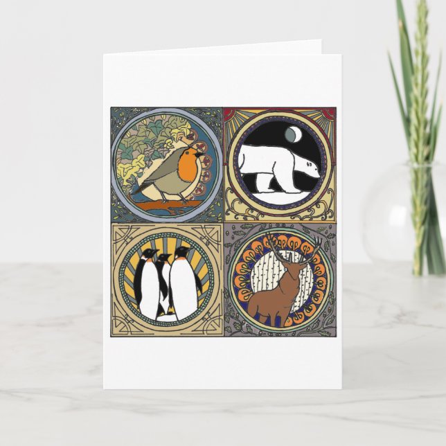 Cartes Pour Fêtes Annuelles Nouvel Hiver (Devant)