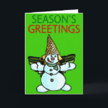Cartes Pour Fêtes Annuelles Nouvel Orléans Snowman Adulte<br><div class="desc">Nouvel Orléans Snowman Adulte</div>