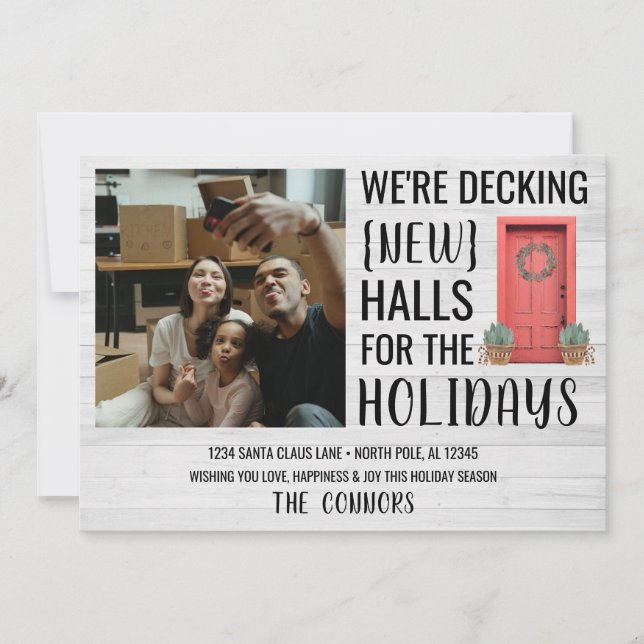 Cartes Pour Fêtes Annuelles Nouvelle adresse de la maison photo Noël (Devant)